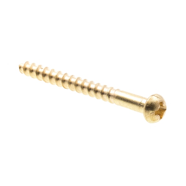 Prime-Line Wood Screw, Round Head, Phillips Drive No. 6 X 1-1/2in Solid Brass 25PK 9207499 - main